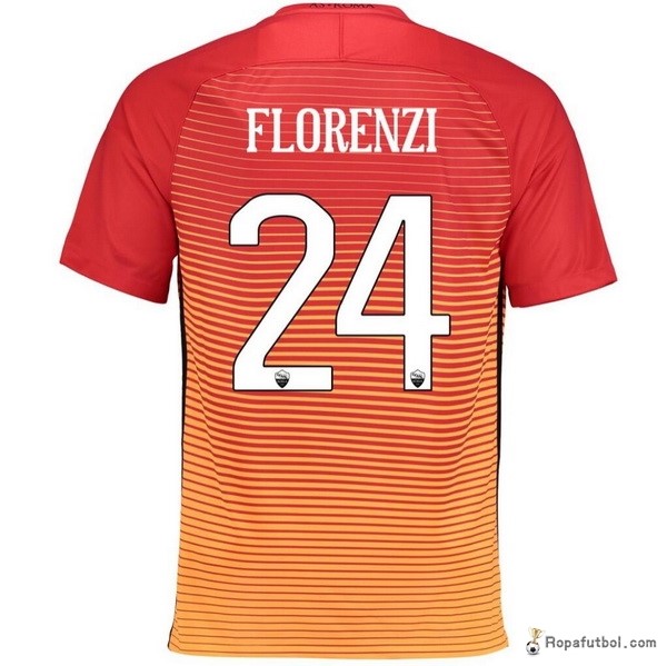 Camiseta As Roma Replica Tercera Ropa Florenzi 2016/17 Naranja